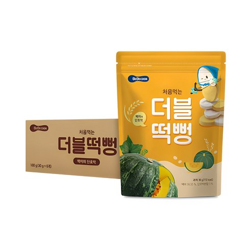 베베쿡 처음먹는 더블떡뻥 백미와단호박 30g, 3개, 백미 + 단호박 혼합맛