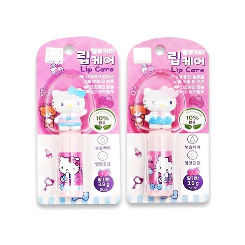 NEW 헬로키티 립케어 딸기향 3.8g 캐릭터 피규어 시어버터 어린이립밤 유니크판촉물 랜덤발송 1개