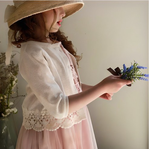 와이엑스 글러벌 여아레이스가디건 에어컨가디건 원피스가디건