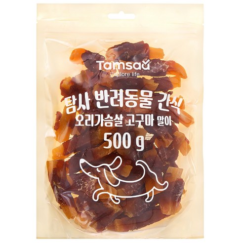 탐사 반려동물 간식 오리가슴살 고구마 말이, 500g, 1개