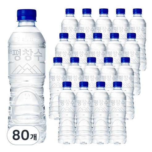 강원평창수 무라벨 생수, 500ml, 80개