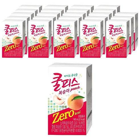 동원 쿨피스 복숭아 제로, 140ml, 24개 생수/음료