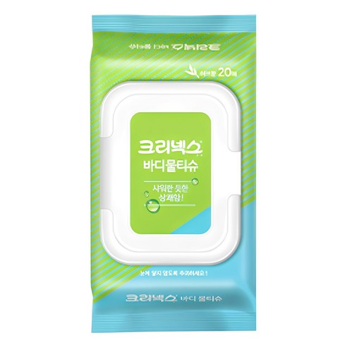크리넥스 바디 물티슈 캡형, 20매입, 1개