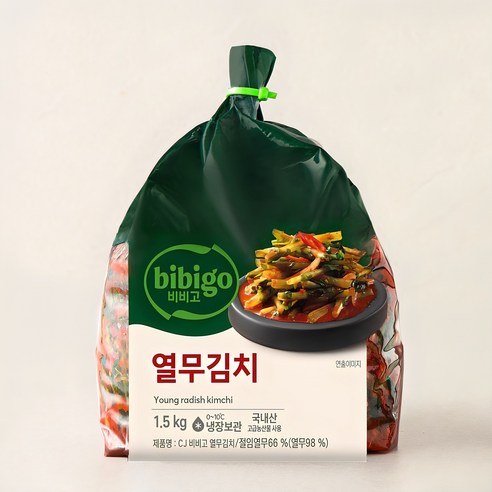 비비고 열무김치, 1.5kg, 1개 
냉장/냉동/간편요리