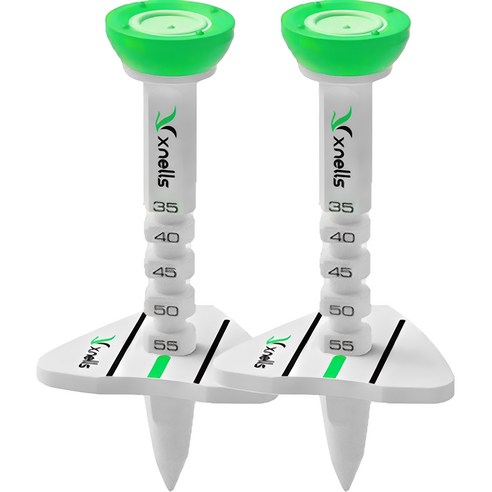 엑스넬스 에이밍 높이조절 컨트롤 골프티, 그린, 35~55mm, 2개