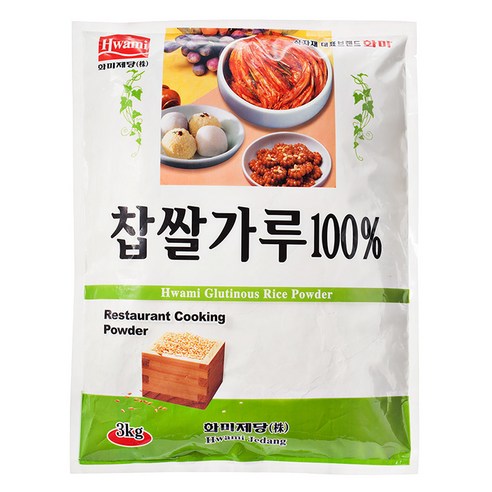 화미_찹쌀가루100%(국산/면세) 3KG 1팩, 1개