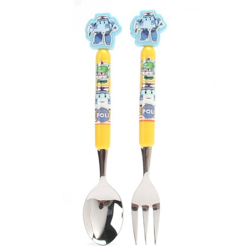 로보카폴리 마스코트 스푼포크세트 옐로, 옐로우, 2종 (스푼, 포크) 아기상어수저세트 Best Top5