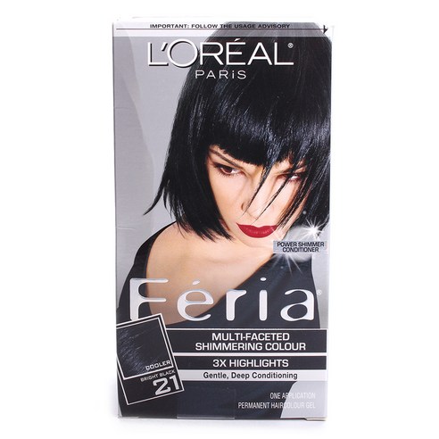 L''Oreal 페리아 퍼머넌트 헤어 컬러 젤, Bright Black, 1개