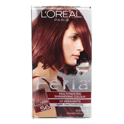L''Oreal 페리아 퍼머넌트 헤어 컬러 젤, Auburn Brown, 1개