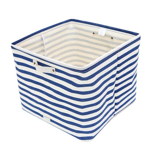 VIS 정사각 패브릭 공간수납 350 x 350 x 300 mm, 블루스트라이프, 1개 기저귀바구니 VIS 정사각 패브릭 공간수납 350 x 350 x 300 mm, 블루스트라이프, 1개 기저귀바구니