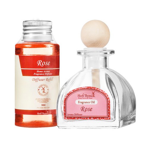 허브타임 차량용 디퓨저 50ml 로즈, 1개