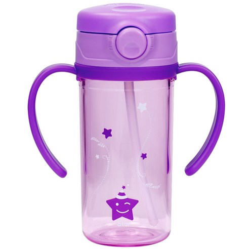 아가프라 스타 빨대컵 2단계 300ml, 퍼플, 1개