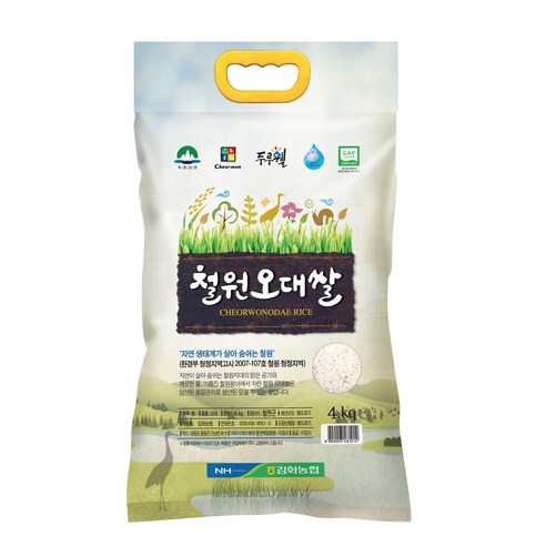 김화농협 2019년 철원오대쌀 백미, 4kg, 1개