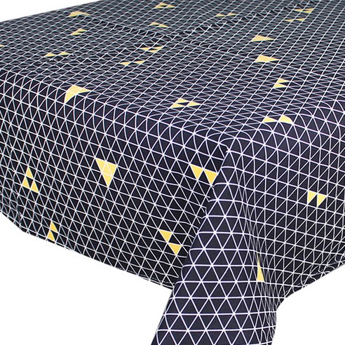 라이프스푼 식탁보, 옐로우 포인트 블랙, 230 x 130 cm