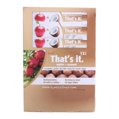 댓츠잇 프루트 바, 35g, 12개입, Apple & Coconut