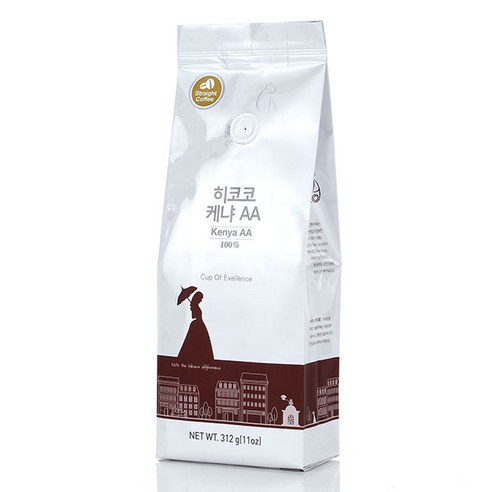 히코코 케냐AA 원두커피, 312g, 1개, 홀빈(분쇄안함)
