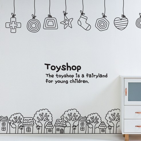 뭉키데코 Toyshop3 포인트스티커, 블랙