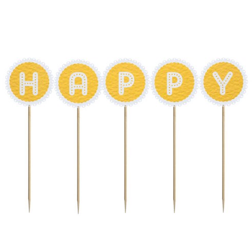 와니데코 미니파티픽 HAPPY, 옐로우, 1개