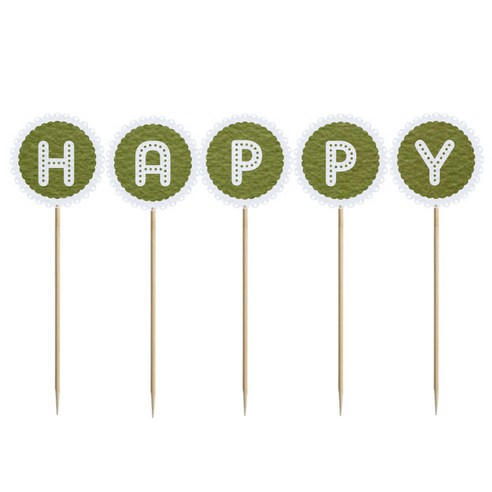 와니데코 미니파티픽 HAPPY, 올리브그린, 1개