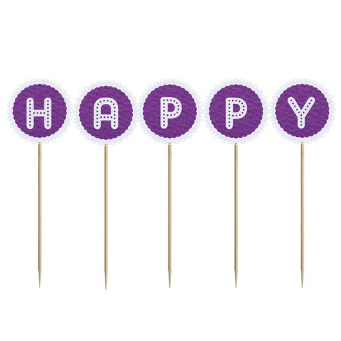 와니데코 미니파티픽 HAPPY, 퍼플, 1개