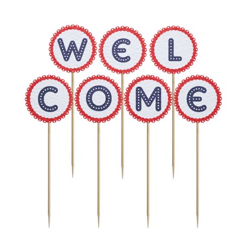 와니데코 미니파티픽 WELCOME, 화이트+레드+네이비