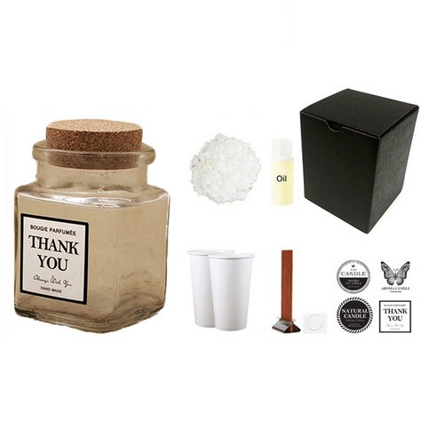 캔들KIT 콜크사각투명 100ml 향수향, SWEAT PEA
