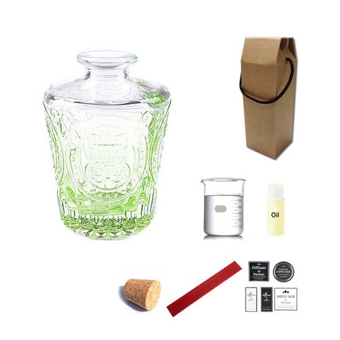 디퓨저KIT 엔틱심플 그라데이션그린 150ml 향수향, WHITE MUSK