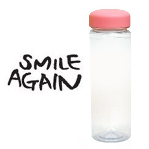 1AM 캘리그라피 분홍뚜껑 보틀, smileA (진회색), 500ml