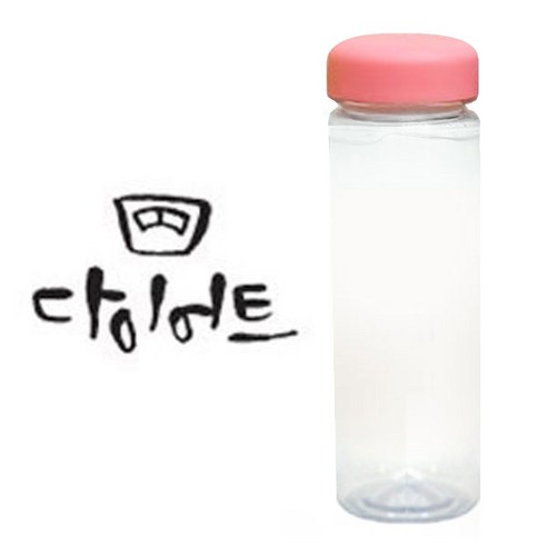 1AM 캘리그라피 분홍뚜껑 보틀, 다이어트 (진회색), 500ml