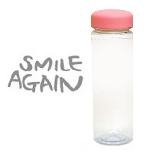 1AM 캘리그라피 분홍뚜껑 보틀, smileA (연회색), 500ml