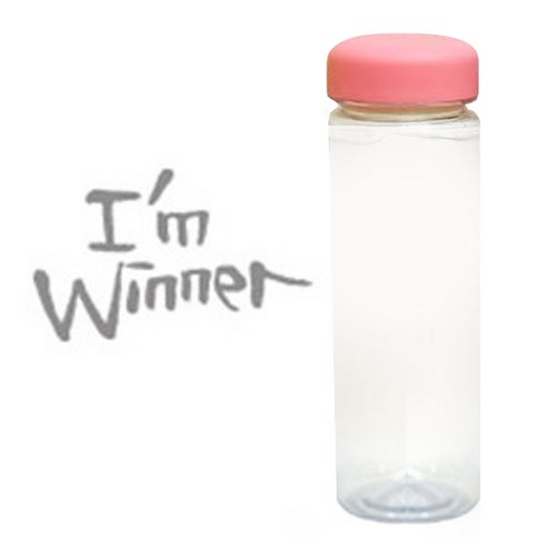 1AM 캘리그라피 분홍뚜껑 보틀, Imwin (연회색), 500ml