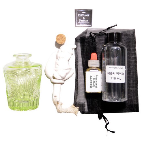 디퓨저KIT-심볼석고리드 그린-향수향, 150ml, 스프링플라워