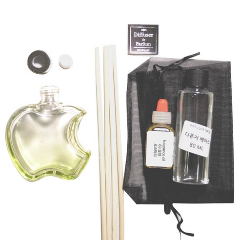 디퓨저KIT-애플6mm우드 그라그린-꽃향, 110ml, ROSEMARY