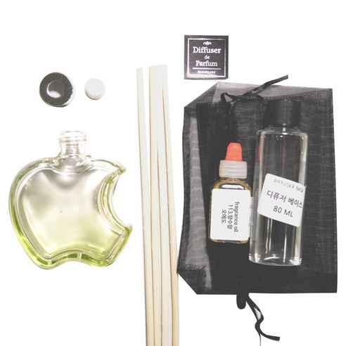 디퓨저KIT-애플6mm우드 그라그린-향수향, 110ml, 오에도