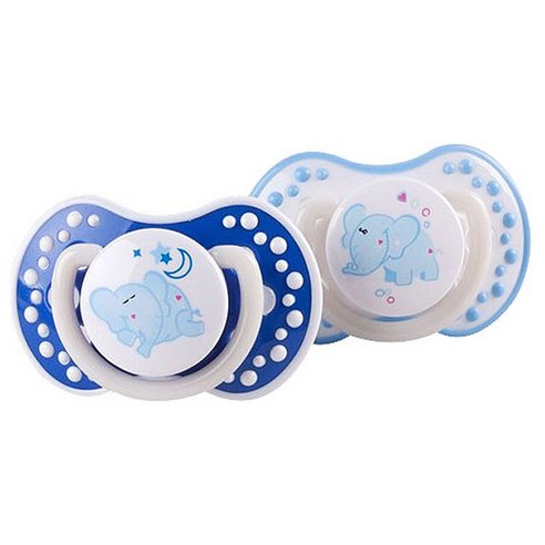 러비 야광 노리개 젖꼭지 블루 2p, 1단계 (0-3개월), 1개