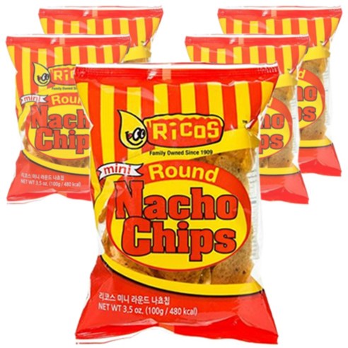 리코스 라운드 나쵸 칩, 100g, 5개