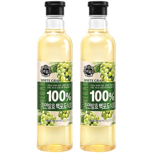 백설 100프로 자연발효 백포도 식초, 800ml, 2개
