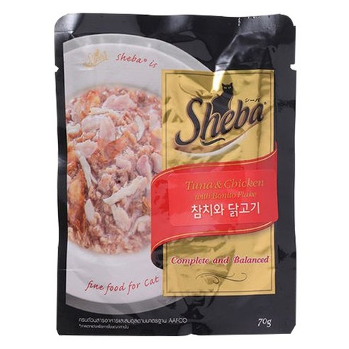 쉬바 고양이 주식 파우치, 참치, 70g, 1개