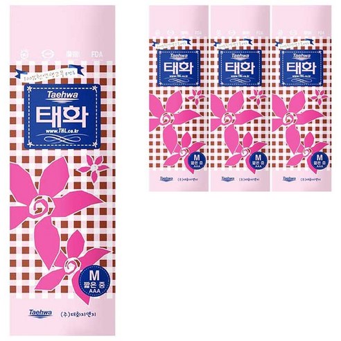 태화 고무장갑 단보, 핑크, 중(M), 4개