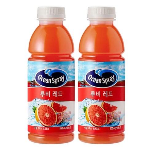 오션스프레이 루비레드 자몽주스, 500ml, 2개