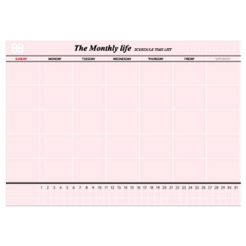아이씨엘디자인 더 먼슬리 라이프 M, 핑크, 1개