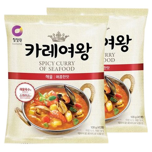 청정원 카레여왕 해물과 잘 어울리는 매콤한 맛 4인분, 108g, 2개