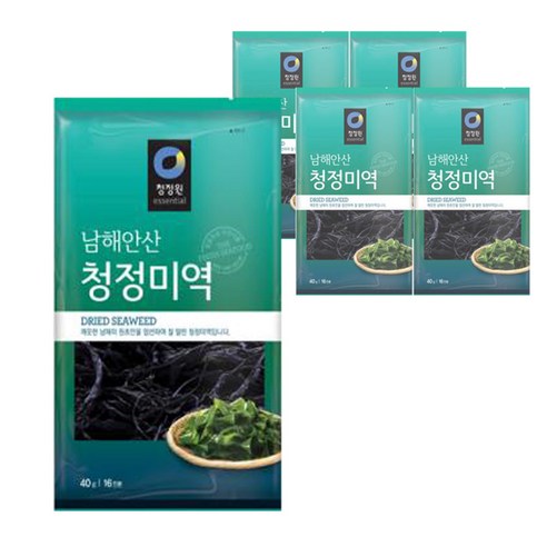 청정원 남해안산 청정미역, 40g, 5개