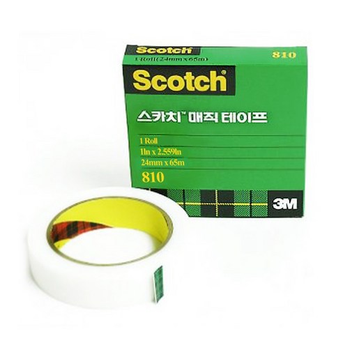 스카치 매직 테이프 810 리필 3인치 24mm x 65m, 1개