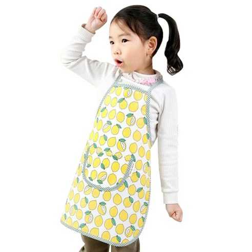 코니아일랜드 유아용 순면앞치마, 레몬