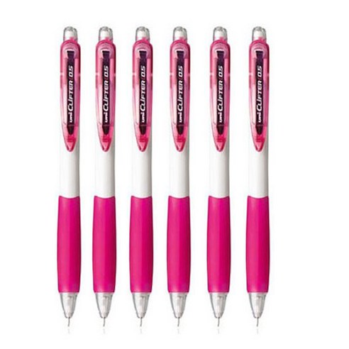 유니볼 클리프터 샤프 0.5mm, W.PINK, 3개, 6개