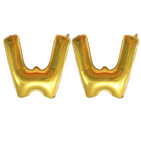 조이하우스 골드 레터 호일풍선, W, 2개