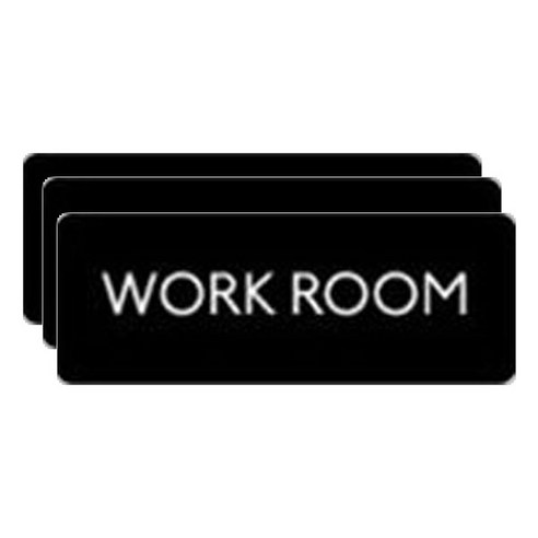 [더하기] 도어사인 - WORK ROOM, 블랙, 3개
