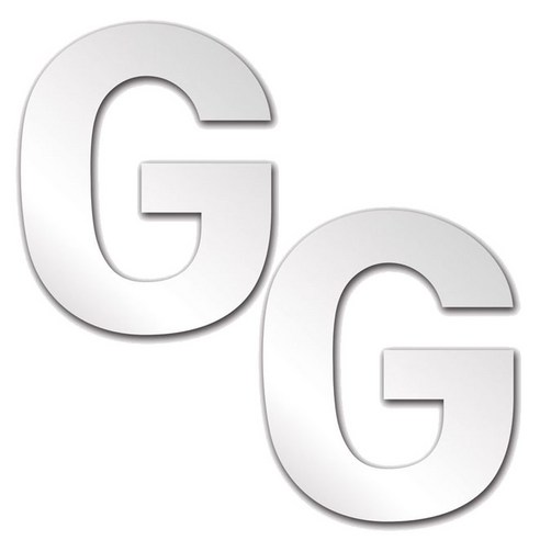 핸드팩토리 문자 G 아크릴 미러 모던 포인트스티커 2개, 은색