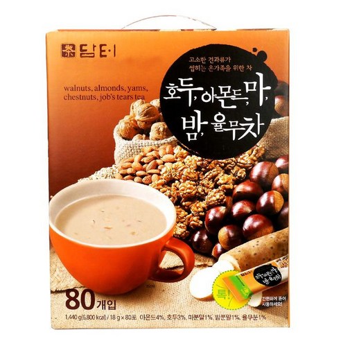 담터 호두 아몬드 마 밤 율무차, 18g, 80개